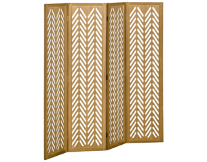 Biombo de 4 Painéis Dobrável em Madeira